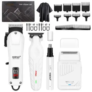 Barber-Grade 4-Piece Cordless Grooming Gift Set｜LED Display & Smooth Anti-Tangle Trimming, All-in-One for Hair & Beard. A Premium Choice for Boyfriend/Husband