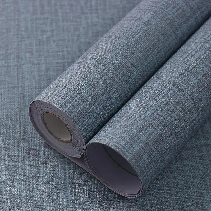 Grasscloth Peel and Stick Wallpaper 15.7in x 78.7in, Textured Contact Paper for Cabinets, Faux Linen Wall Paper Pull and Stick, Fabric Vinyl Wallpaper