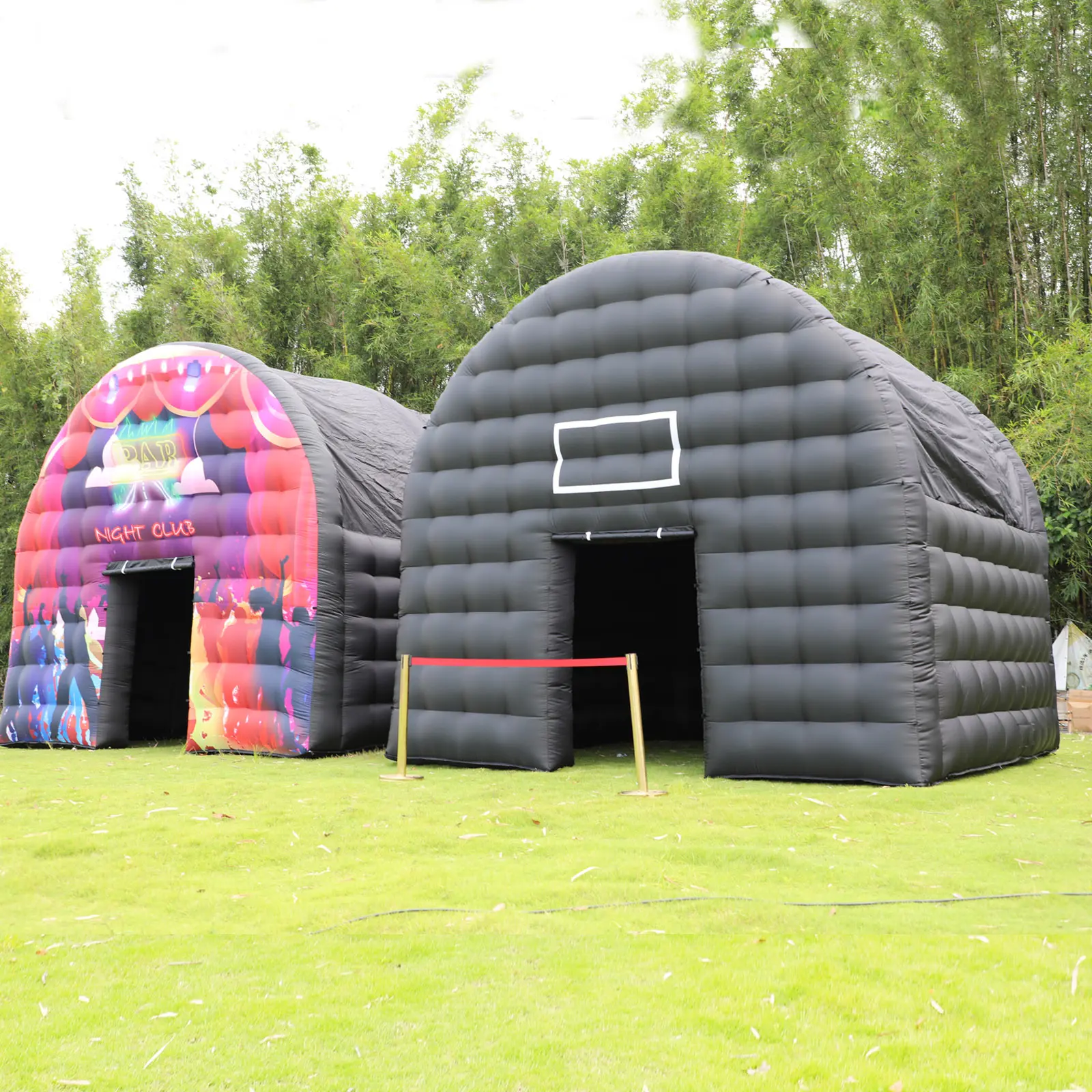 Large Black Inflatable Tent(15x15x14FT) Includes Blower Square Gazebo Event Room Large Inflatable Party Tent for Backyard,Outdoor EventsParties, Shows, Events, and Commercial Use