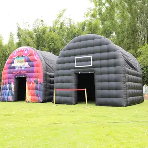 Large Black Inflatable Tent(15x15x14FT) Includes Blower Square Gazebo Event Room Large Inflatable Party Tent for Backyard,Outdoor EventsParties, Shows, Events, and Commercial Use