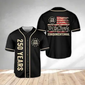 Patriotic 250 Years Baseball Jersey, America 250th Anniversary Jersey, US Flag, Semiquincentennial 1776-2026 Celebration Gift