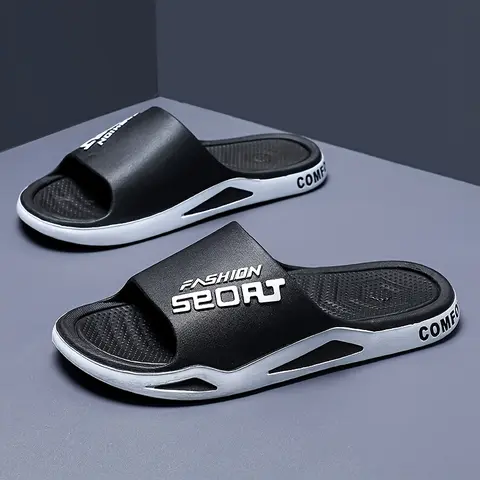 Unisex Stylish Casual Slide Footwear - Breathable PVC Striped, Non-Slip Lightweight Wide-Fit Walking Slippers with Durable Sole for Beach, Men's & Women's Shoe