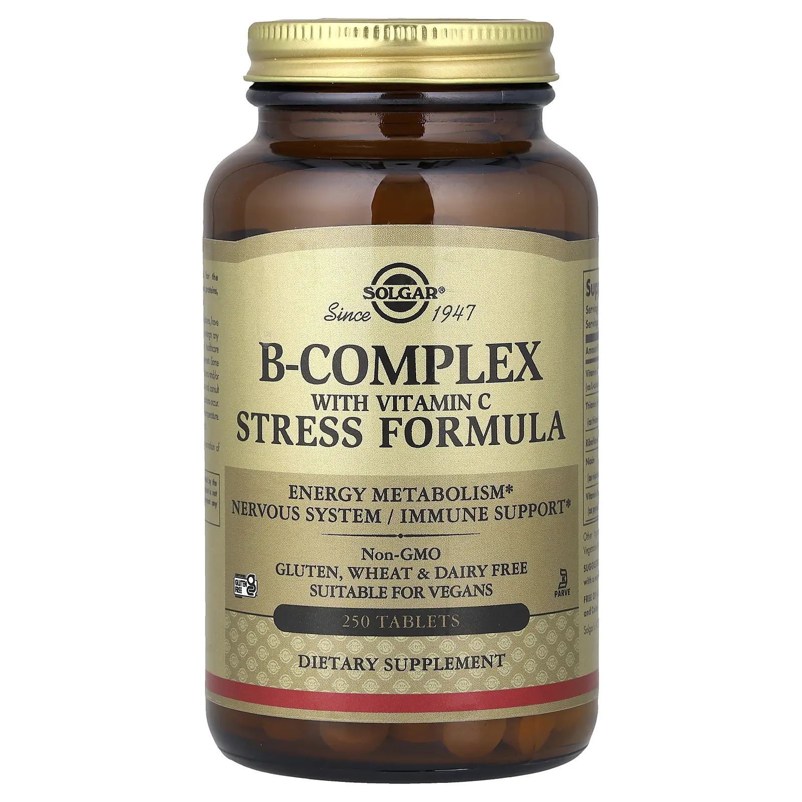 Solgar B-Complex with Vitamin C Stress Formula, 250 Tablets