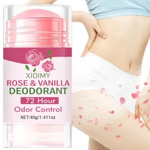 40g Rose Deodorant Stick with Vanilla & Hyaluronic Acid, Long-Lasting Nourishing Freshness, Suitable for Underarms, Body, Intimate Areas