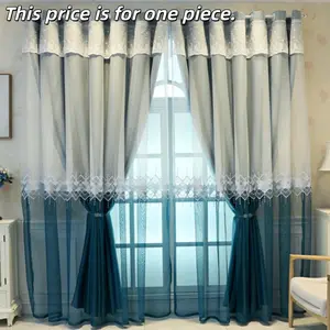 1PC Modern Nordic Thickening Curtain, Solid Color Full Light Block Floor Drapery, Living Room Bedroom Balcony Bay Window Fabric Shade