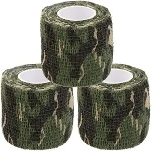 Self-Adhesive Camouflage Tape Wrap Protective Camo Form Non-Woven Stealth Camo Tape Stretch Bandage for Outdoor Camping 5CM x 4.5M