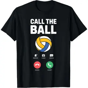 100% Cotton Cute Volleyball Art for Men Women Kids Volleyball Team Coach T-Shirt