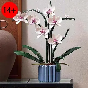 Orchid Bouquet Building Blocks Set Compatible Small Bricks Adult DIY Assembly Home Decor Perfect Christmas & Holiday Gift