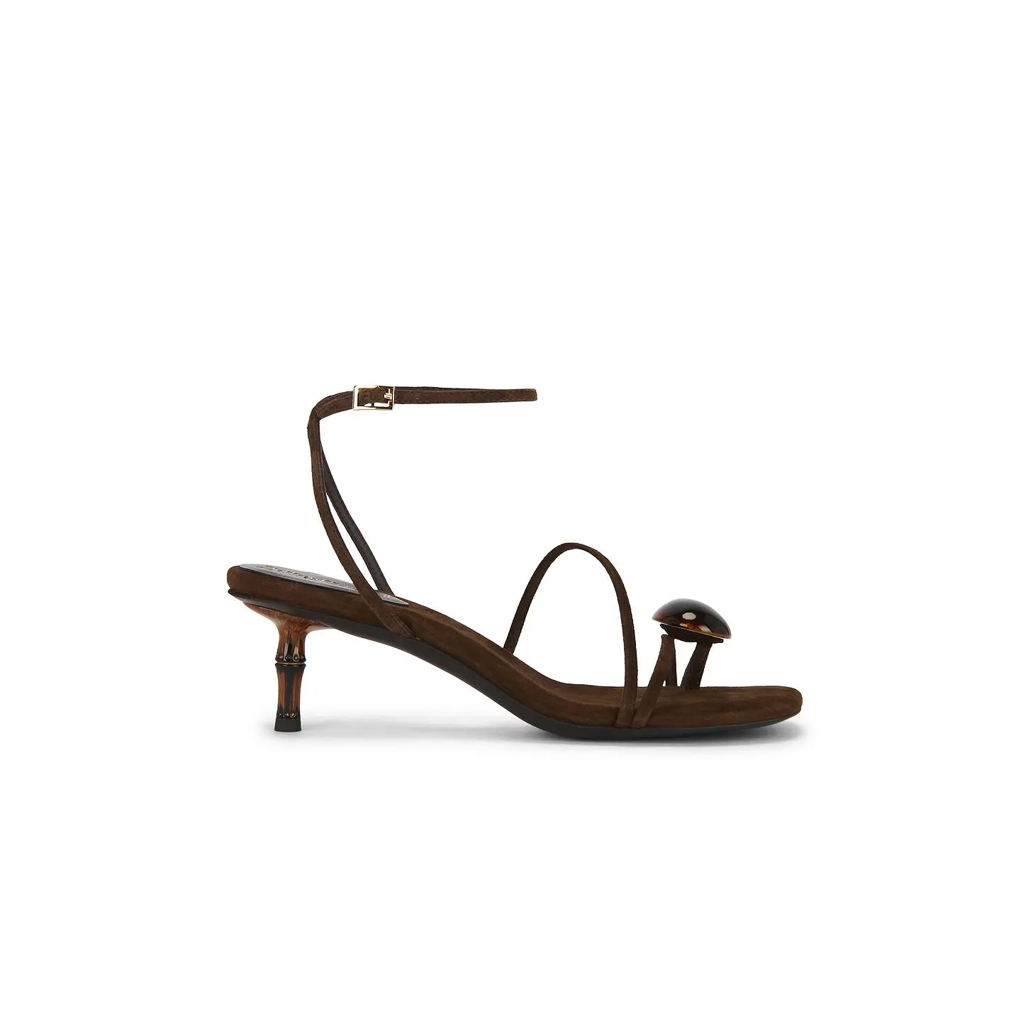 Jeffrey Campbell Carnelian Sandal in Dark Brown Suede Combo