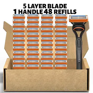 Men's Manual Shaving Kit, Safe Rust-Resistant Blades, Easy Replacement, Washable Premium Material, Classic Men's Grooming Tool, Shaver Razors