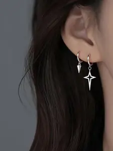 Tapered Star Shape Asymmetric Metal Pendant Earrings, Unisex Punk Style Jewelry, Men Accessories, Perfect for Daily and Special Occasions, Ideal Gift
