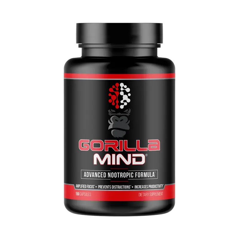 Gorilla Mind - Advanced Nootropic Formula - Caffeinated Energy & Focus Supplement (30 Servings)