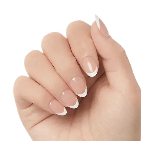 Kiss Salon X-tend Design Press On Soft Gel Nails - Nonsense | French, White, Short, Almond