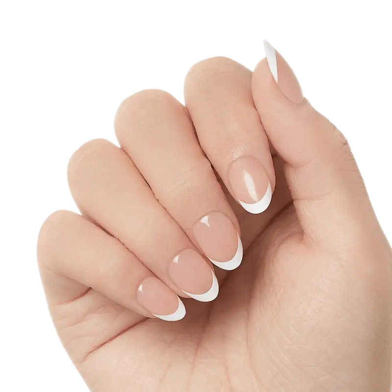 Kiss Salon X-tend Design Press On Soft Gel Nails - Nonsense | French, White, Short, Almond