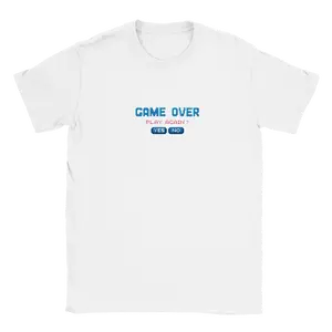 🕹️ Retro Gamer T-Shirt: Game Over? Play Again! YES/NO Buttons Tee - Nostalgic Vintage Video Game Apparel