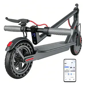 Ultra-Portable Adult Scooter – 8.5" Solid Rubber Tires, 350W Motor, Up to 19MPH, Extended Range Commuting, Double Brakes, Smart App for Ride Management