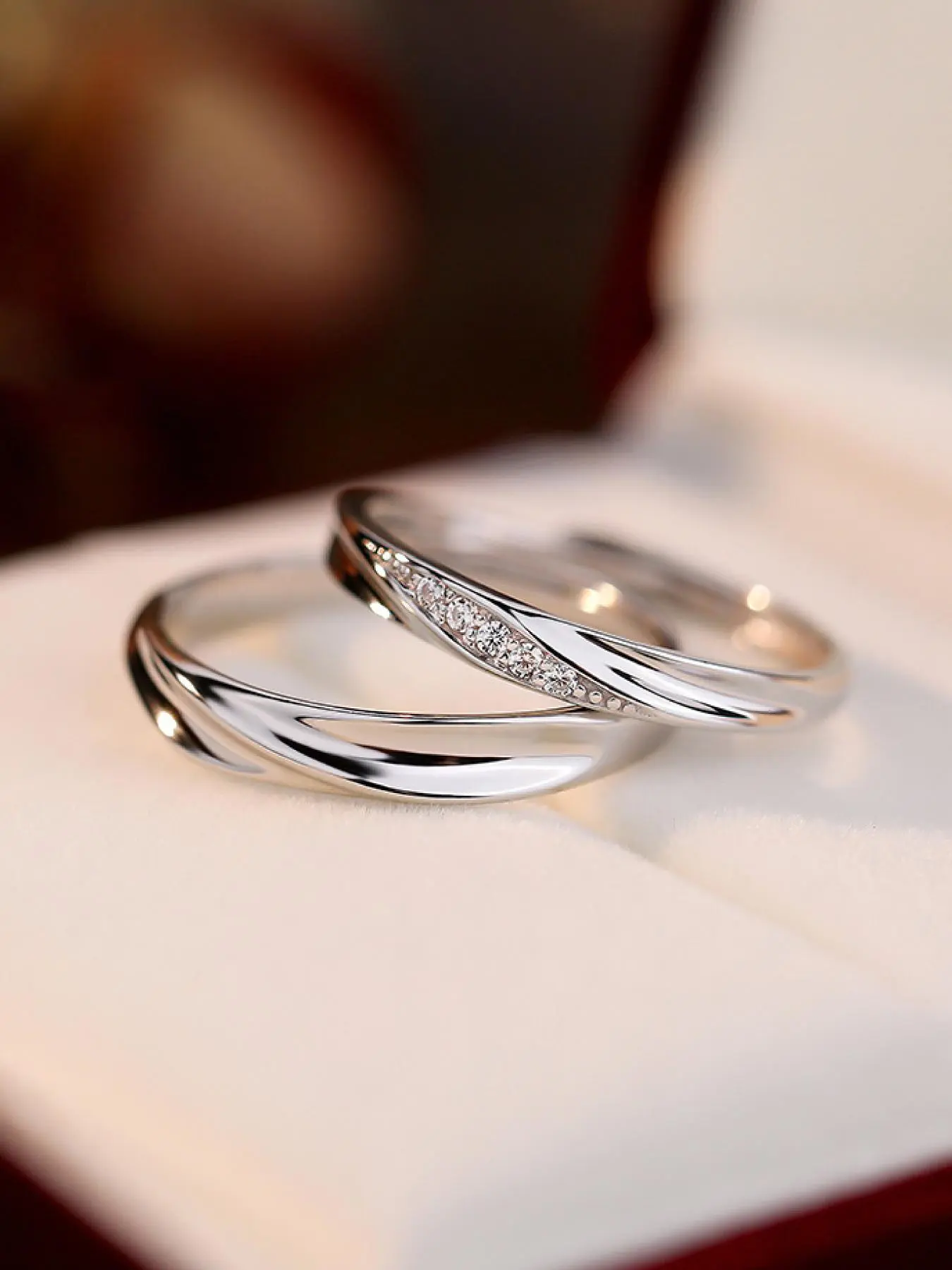 Simple Design Couple Ring, Wedding Ring, Adjustable Ring for Women & Men, Fashion Jewelry for Party, Daily Clothing Decor, Trendy All-match & Exquisite Jewelry for Birthday Gift, Artificial Zircon Ring
