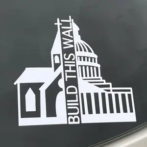 Build This Wall Separation of Church and State Car Decal White