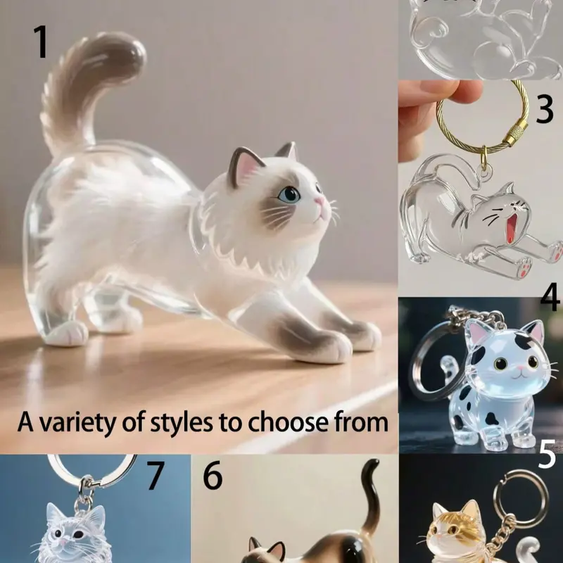 Mini pet hair storage box, transparent cat hair storage box pendant, dog hair collecting keychain, cute animal hair storage pendant, bag charm, gift option for pet lovers, Cute keychain accessory