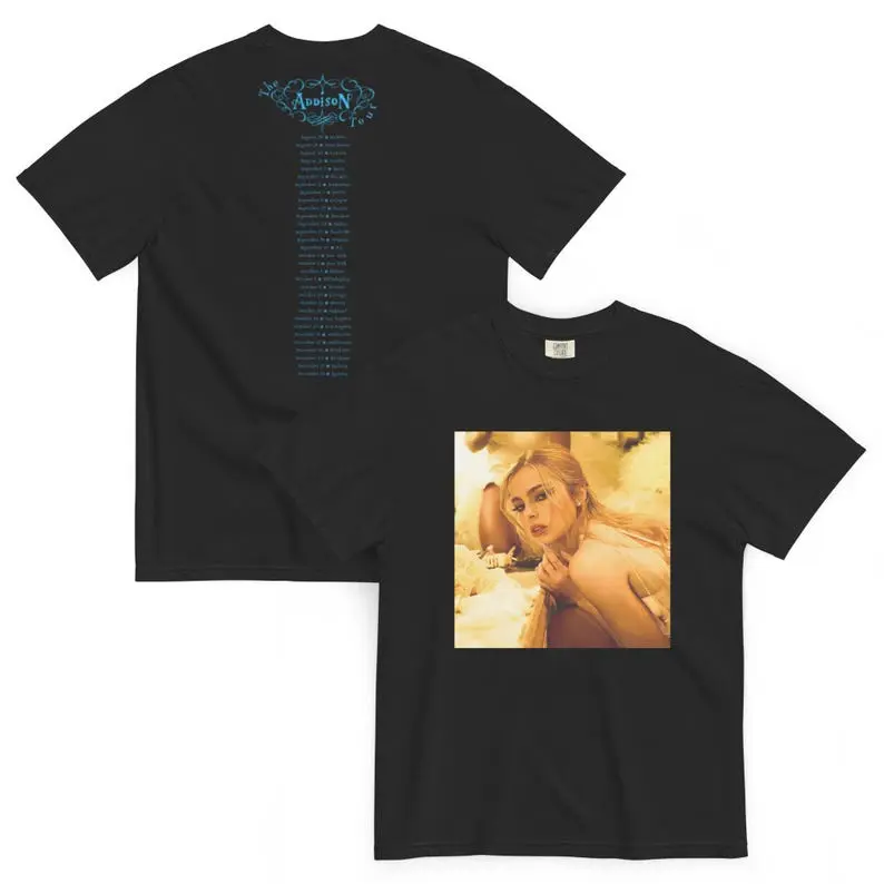 Cute Addison Tour T-Shirt Outdoors Lightweight Comfortable USA Printed Light Fabric Machine Washable Next Day Shipping