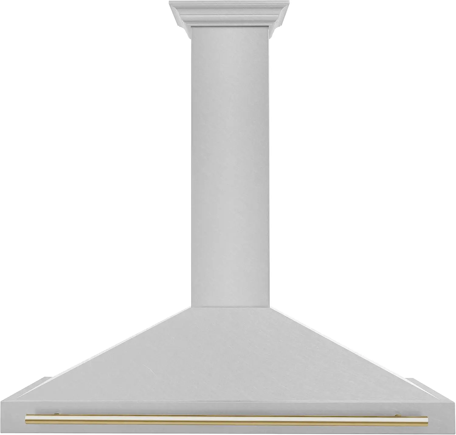 ZLINE Autograph Edition 48 in. Convertible Satin Stainless Steel Wall Mount Range Hood with Polished Gold Handle (KB4SNZ-48-G)