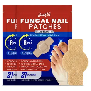 Swesth Fungal Nail Patches 21 Pcs Nighttime Toe Nail Treatments for Damaged Nails Overnight Repair Care Hygienic Easy to Apply