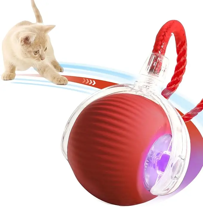Interactive Cat Toy Ball: Automatically rolling electric ball, suitable for indoor cats/dogs, brings the fun of chasing tails. Motion sensing, keeps p