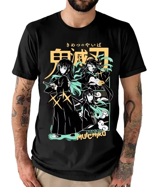 Anime Muichiro Tokito Estados Printed T-shirt Men's and Women's T-shirt Men's Top Sports T-shirt Men's T-shirt New