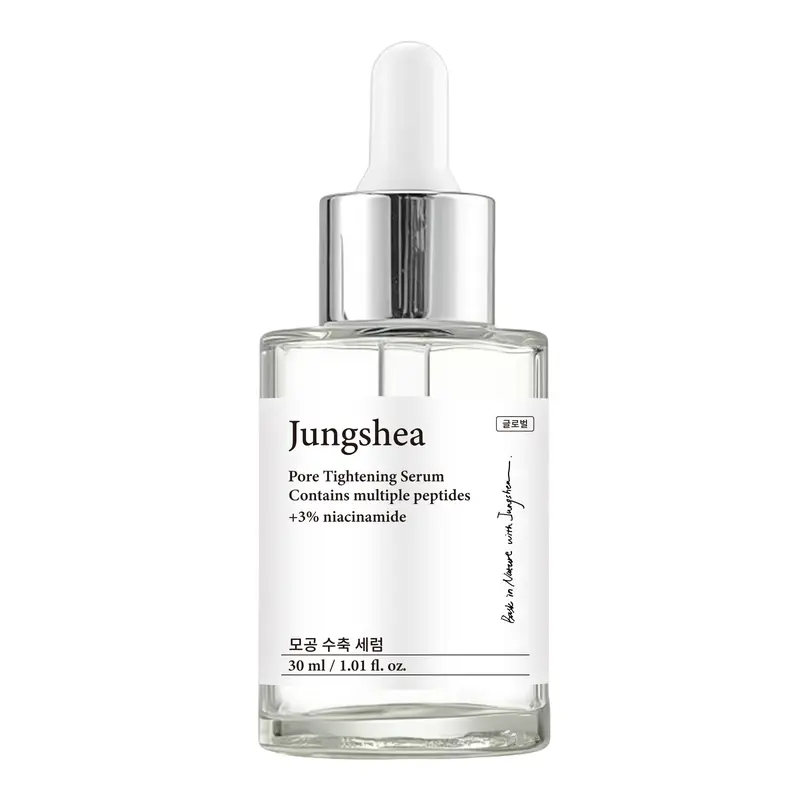 Jungshea Pore Minimizer Facial Serum - Anti-Aging Brightening Serum with Dual Peptides, Vitamin C, Niacinamide, PHA - Hydrates, Smoothes, Restores, Reduces Redness & Blemishes - For Acne-Prone Sensitive Skin - 1.01 fl oz (30ml)