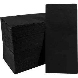 100 pack linenfeel black napkins disposable guest paper napkins hand towels for bathroom soft absorbent paper napkins everyday kitchen dinner cocktail party wedding