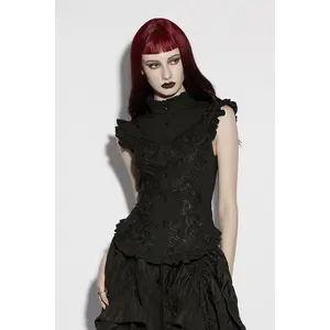 Midnight Garden Ruffled Top