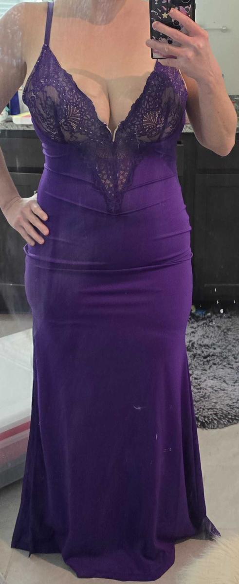 Item: Split Maxi Dress-Purple, L