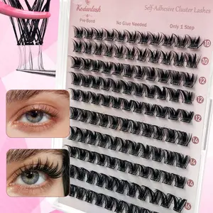 Self Adhesive Eyelashes CC Curl Look Lash Clusters Pre Glued Eyelash Extensions 10mm -16mm Mixed Length Wispy Natural Volume False Lashes 110/120 Pcs Individual DIY Cluster Lashes Press On Lashes,No Glue Needed