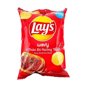 Vietnam Lay's Potato Chips - Texas Beef Steak Flavor (53g) - Rich Meaty Aroma, Savory Snack for TikTok