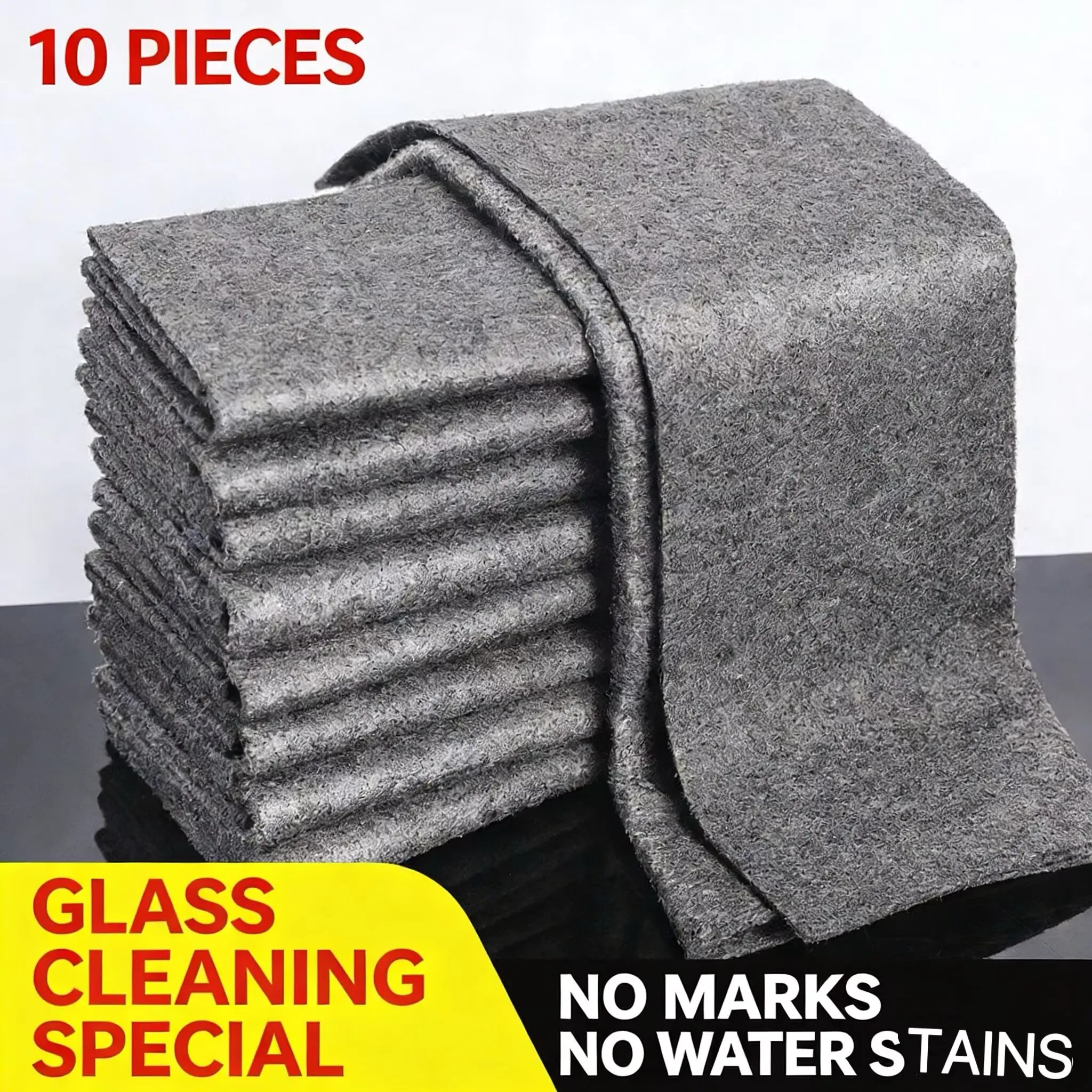 10pcs Thickened Magic Cleaning Cloth,  Reusable Multifunctional Window Wipe Mirror Cloth, No Trace, Car Wash Rag, Kitchen Toilet Cleaning Cloth, Durable Microfiber Dish Cloth