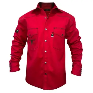 Red Western FR Welding Shirt Red Western FR Welding Shirt