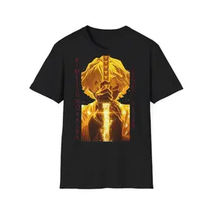 Retro Demon Slayer Zenitsu Graphic T Shirt Kimetsu No Yaiba Unisex Heavyweight Cotton Oversized Loose Fit Crew Neck Short Sleeve Japanese Manga Streetwear Casual Daily Wear Trendy Otaku Apparel Ideal Gift for Anime Enthusiasts Adult Fashion Top