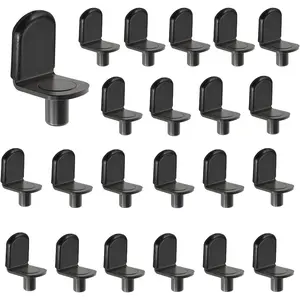 Shelf pins Glass Supports for Furniture Cabinet Closet Bookcase Shelf Bracket Pegs Black 30 Pack