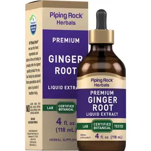 Piping Rock Ginger Root Extract Liquid | 4 fl oz | Premium Tincture Drops | Certified Botanical Supplement | Non-GMO, Gluten Free