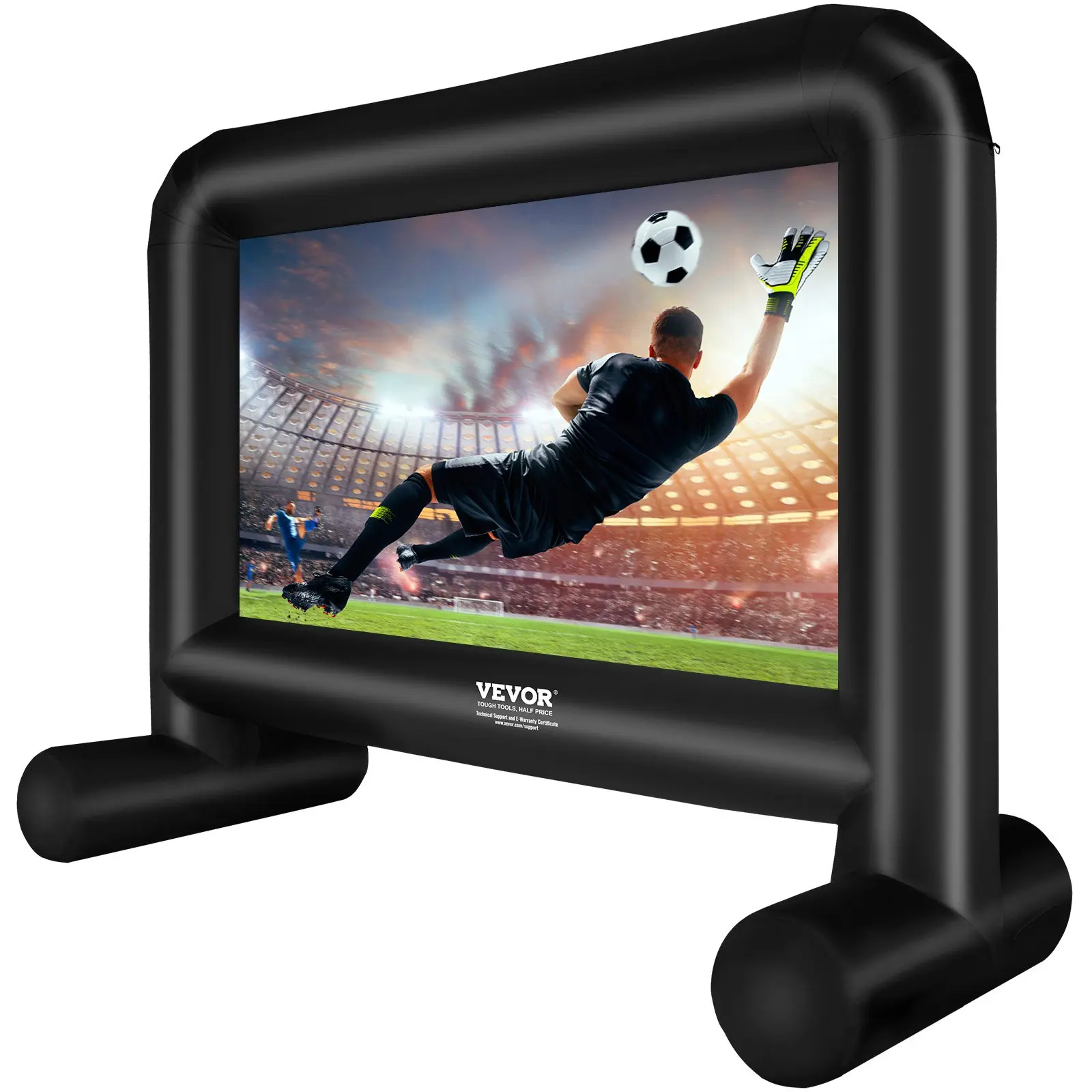 VEVOR 16 ft Oxford Fabric Portable Foldable High-Res Inflatable Movie Screen, Projector Screen with Blower, Carrying Bag for Backyard Movie Nights