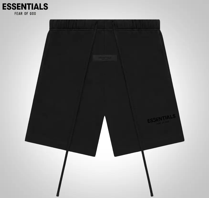 Fear of God Essentials Sweatshort 100% Cotton Oversized Men Women Unisex Premium Streetwear Casual Loose Fit Gym Athletic Summer Shorts Black