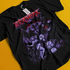 Berserk Guts Griffith T-shirt All Sizes, Anime Unisex Graphic Printed Cotton Tee Casual Top For Anime Lover, Classic Streetwear Outfits