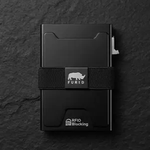 Custom engraved slide up wallet