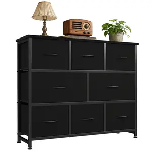 8-Drawer Dresser for Small Spaces, Large Fabric Storage Unit for Bedroom, Entryway & Living Room, Rustic Brown Chest of Drawers