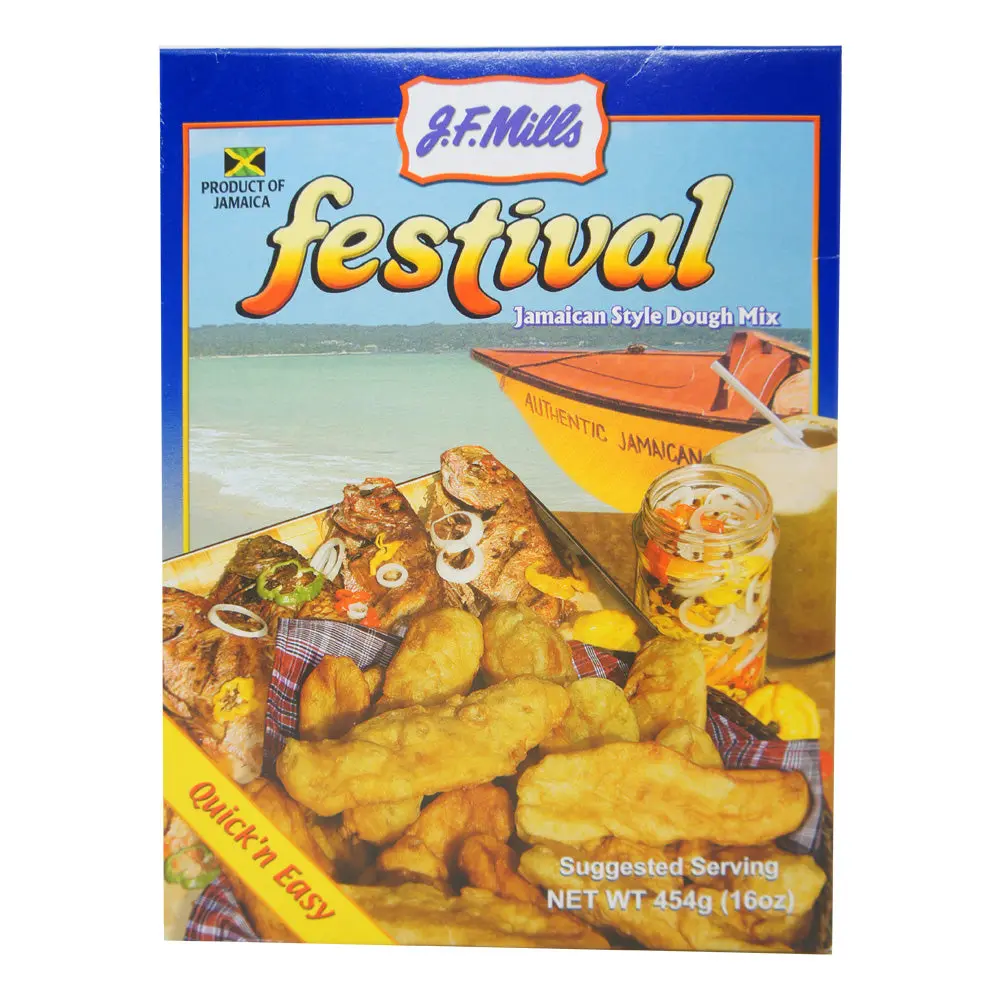 J.F. Mills Festival Jamaican Style Dough Mix 16 oz | Authentic Caribbean Fried Dumplings
