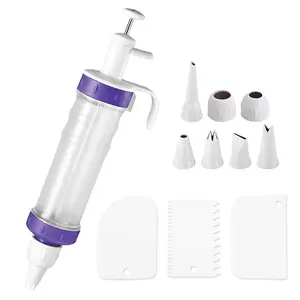 Cake Decorating Syringe Kit – 7 Icing Nozzles + 3 Cream Scrapers, Cupcake Injector & Icing Dispenser – Perfect for Cookies, Cakes, Pastries – No Burst Bags outdoorfun