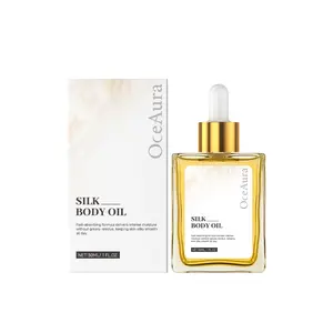 OceAura Silk Body Oil - Refreshing Radiant Non-Sticky Skin Friendly Essential Oil with Sweet Almond & Vanilla Extract for All Skin Types