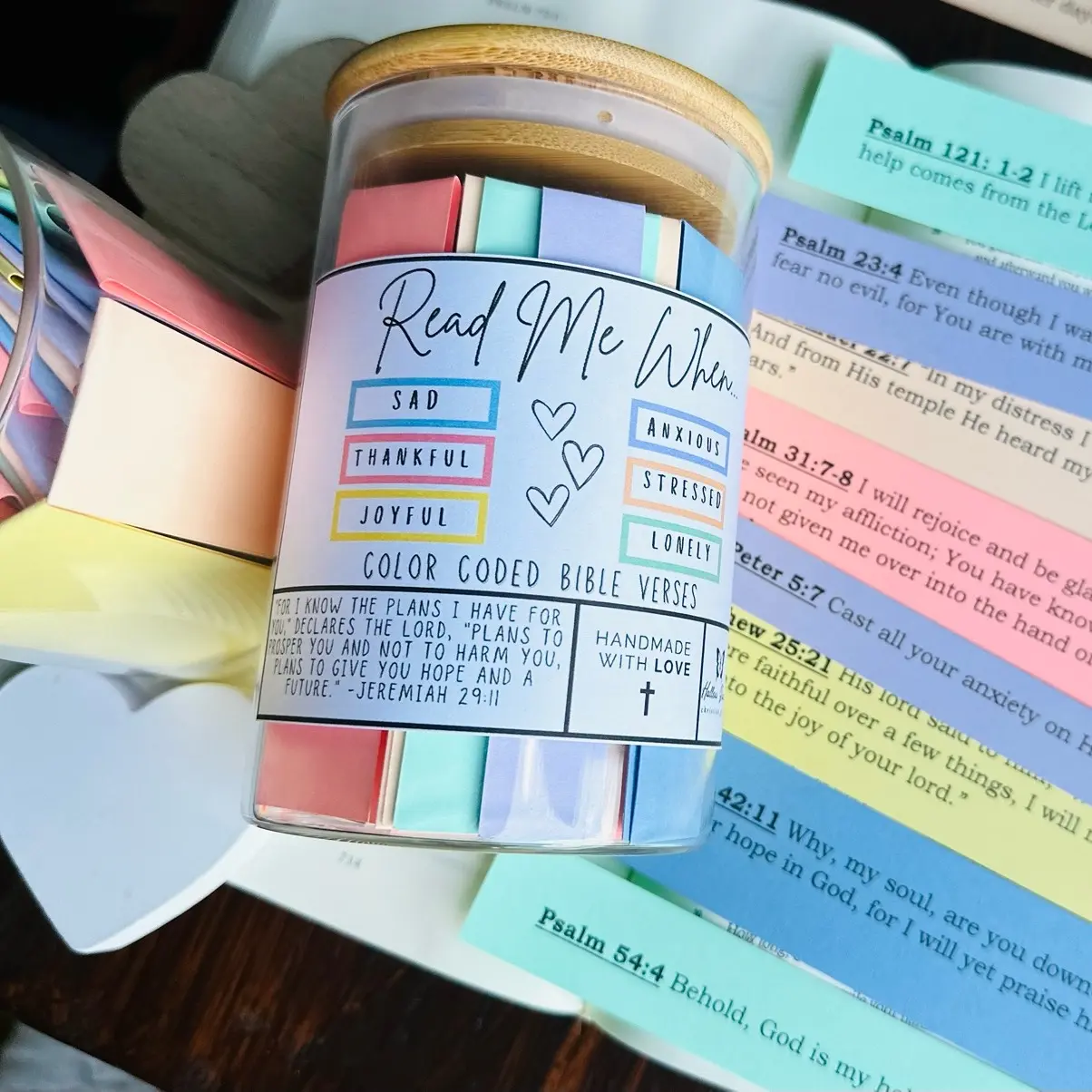 Bible Verses for emotions and feelings, Encouraging Gift Jar, Read Me When Jar, Christian gift for her, Graduation Gift, Scripture Jar for Mom