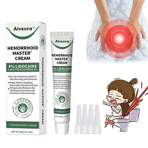 Alveora Hemorrhoid Master Cream 4% Lidocaine 0.25% Phenylephrine HCl for Pain Relief Burning Soreness Relief and Swelling Reduction
