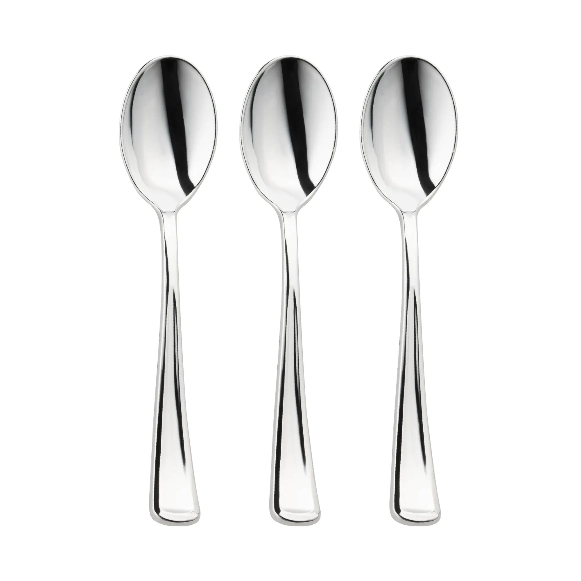Shiny Metallic Silver Plastic Spoons